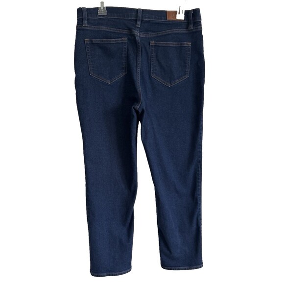 Lands' End Womens Size 14 Curvy Mid Rise Straight Leg Dark Blue Denim Jeans - Picture 7 of 15